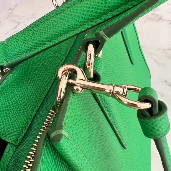 NWOT COACH Crosby Mini Carryall In Crossgrain Leather Green Gold 33996 - Picture 5 of 6